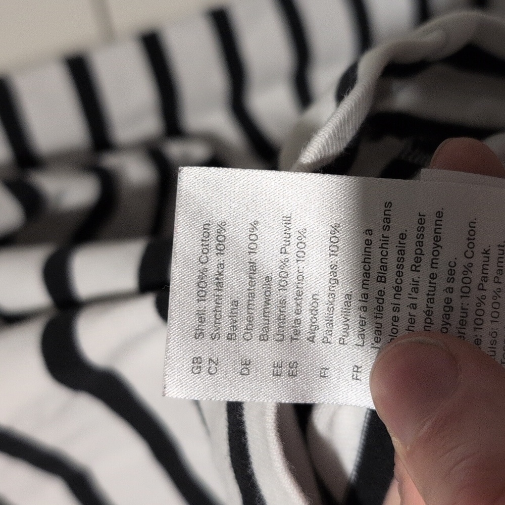 COS White & Black Stripe Long Sleeve Tee with Yellow Neck - Picture 4 of 7